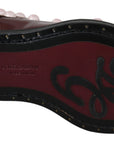 Dolce & Gabbana Bordeaux Leather Crystal Pearls Formal Shoes