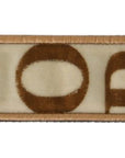 Dolce & Gabbana Gold White Textile Leather AMORE Shoulder Strap