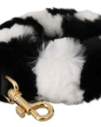 Dolce & Gabbana Black White Lapin Fur Accessory Shoulder Strap