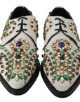 Dolce & Gabbana White Suede Crystal Dress Broque Shoes