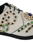 Dolce & Gabbana White Suede Crystal Dress Broque Shoes