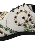 Dolce & Gabbana White Suede Crystal Dress Broque Shoes