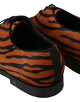 Dolce & Gabbana Orange Pony Hair Formal Dress Broque Shoes