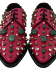 Dolce & Gabbana Pink Leather Crystals Dress Broque Shoes