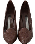 Dolce & Gabbana Brown Floral Crystal Heels CINDERELLA Shoes