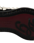 Dolce & Gabbana Black Suede Pearl Studs Boots Shoes