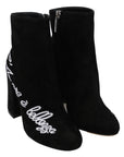 Dolce & Gabbana Black Suede L'Amore E'Bellezza Boots Shoes