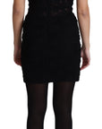 Dolce & Gabbana Black Lace Up Floral Corset Bustier Mini Dress