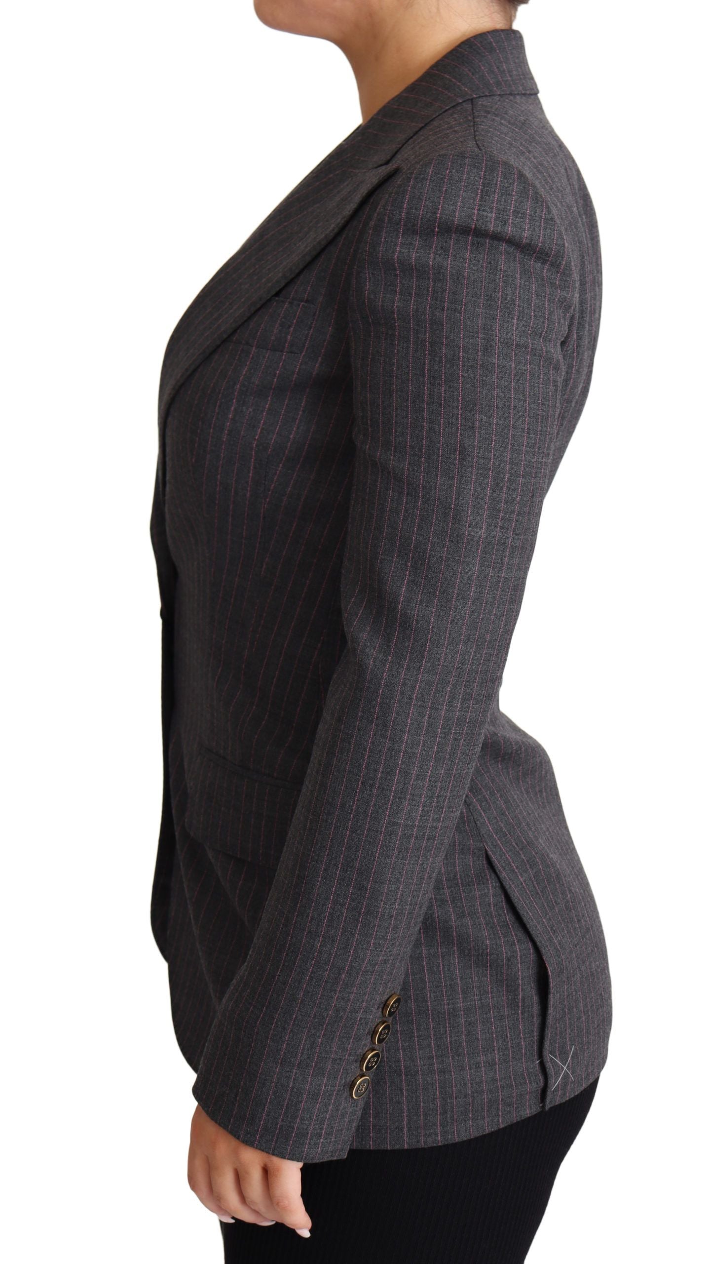 Dolce &amp; Gabbana Gray Single Breasted Fitted Blazer Wool Jacket