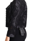 Dolce & Gabbana Black Lace Sheer Corset Organza Silk Jacket
