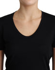 Dolce & Gabbana Black Wool Round Neck Short Sleeves T-shirt