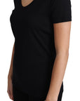 Dolce & Gabbana Black Wool Round Neck Short Sleeves T-shirt