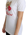 Dolce & Gabbana White San Valentino Heart Crystals T-shirt Top