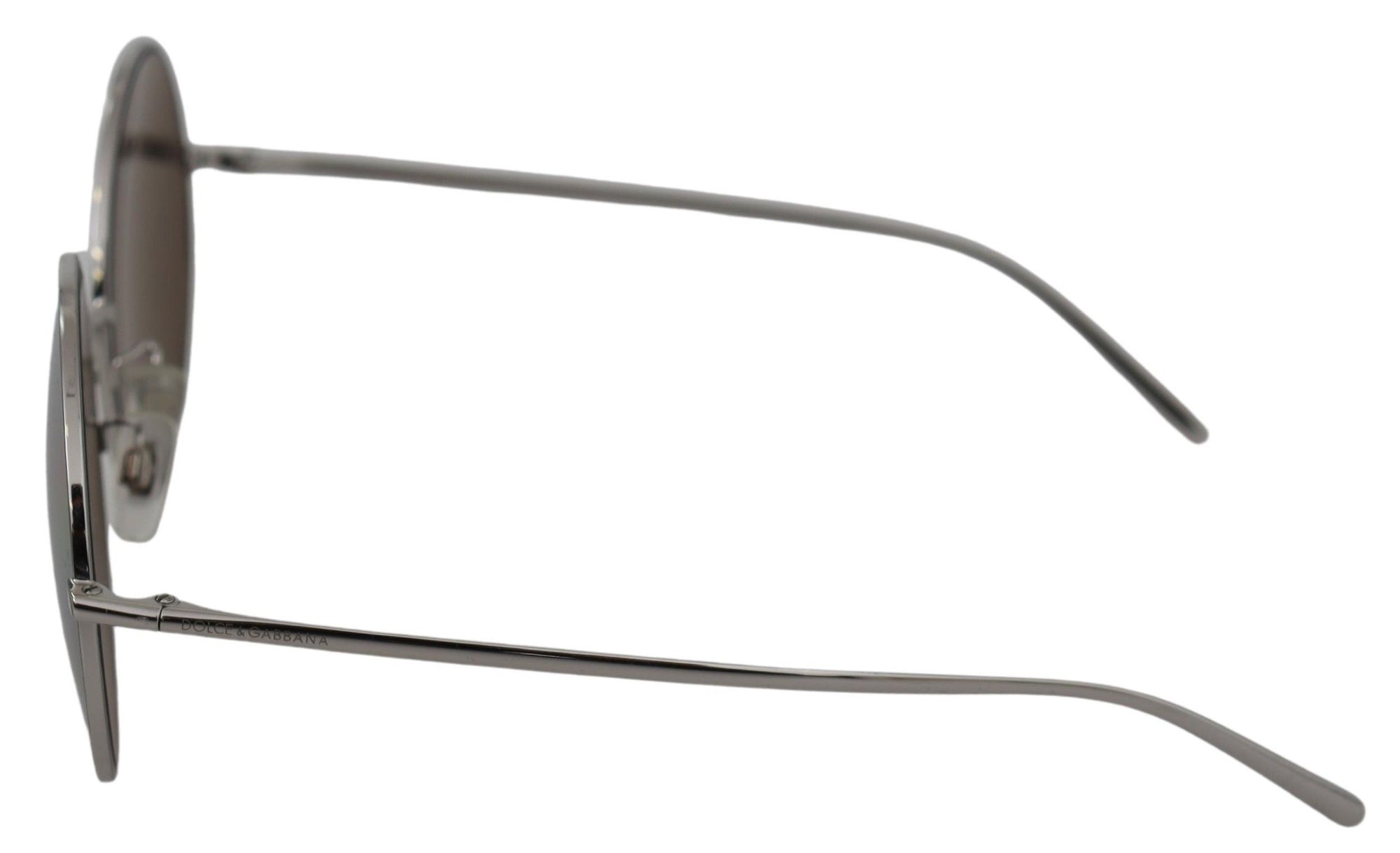 Dolce &amp; Gabbana Silver Plated Round Gray Le nses Women Sunglasses
