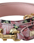 Dolce & Gabbana Pink Floral Gold Studs Bag Accessory Shoulder Strap