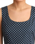 Dolce & Gabbana Blue Dotted Cotton A-Line Gown Dress