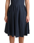 Dolce & Gabbana Blue Polka Dotted Cotton A-Line Dress