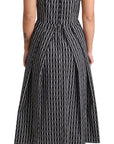 Dolce & Gabbana Black White Pattern Cotton A-Line Dress