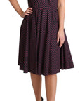Dolce & Gabbana Red Blue Polka Cotton A-Line Gown Dress
