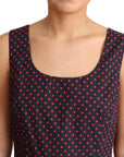 Dolce & Gabbana Red Blue Polka Cotton A-Line Gown Dress