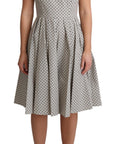 Dolce & Gabbana Beige Polka Dotted Cotton A-Line Dress
