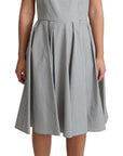 Dolce & Gabbana Gray Polka Dotted Cotton A-Line Dress