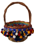 Dolce & Gabbana Multicolor Cotton Embellished Agnese Basket Tote Bag