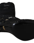 Dolce & Gabbana Black Taormina Lace Socks Boots Shoes Pumps