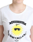 Moschino White Cotton Sunny Milano Print T-shirt
