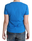 Moschino Blue Cotton Sunny Milano Print Tops T-shirt