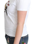 Moschino White Cotton Come Play 4 Us Print Tops T-shirt