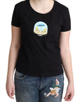 Moschino Black Printed Cotton Short Sleeves T-shirt