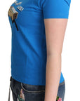 Moschino Blue Cotton Come Play 4 Us Print T-shirt
