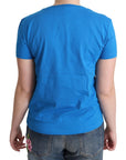 Moschino Blue Cotton Swim Graphic Triangle T-shirt