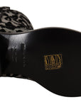 Dolce & Gabbana Gray Black Leopard Cowboy Boots Shoes