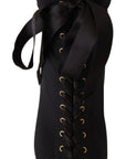 Dolce & Gabbana Black Stretch Short Ankle Boots Shoes