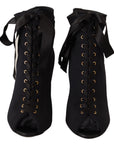 Dolce & Gabbana Black Stretch Short Ankle Boots Shoes