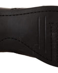 Dolce & Gabbana Black Leather Ankle High Flat Boots Shoes