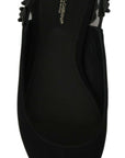 Dolce & Gabbana Black Flats Slingback Charmeuse Shoes