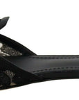 Dolce & Gabbana Black Taormina Lace Slides Crystals Flats Shoes
