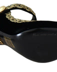 Dolce & Gabbana Black Embellished Velvet Mary Jane Pumps Shoes