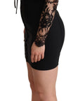 Dolce & Gabbana Black Fitted Lace Top Bodycon Mini Dress