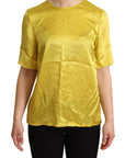 Dolce & Gabbana Yellow Silk Short Sleeve Blouse T-shirt