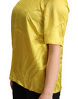 Dolce & Gabbana Yellow Silk Short Sleeve Blouse T-shirt