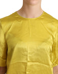 Dolce & Gabbana Yellow Silk Short Sleeve Blouse T-shirt