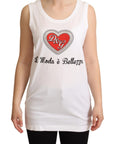 Dolce & Gabbana White La Moda Crystal Tank Top T-shirt