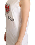 Dolce & Gabbana White La Moda Crystal Tank Top T-shirt