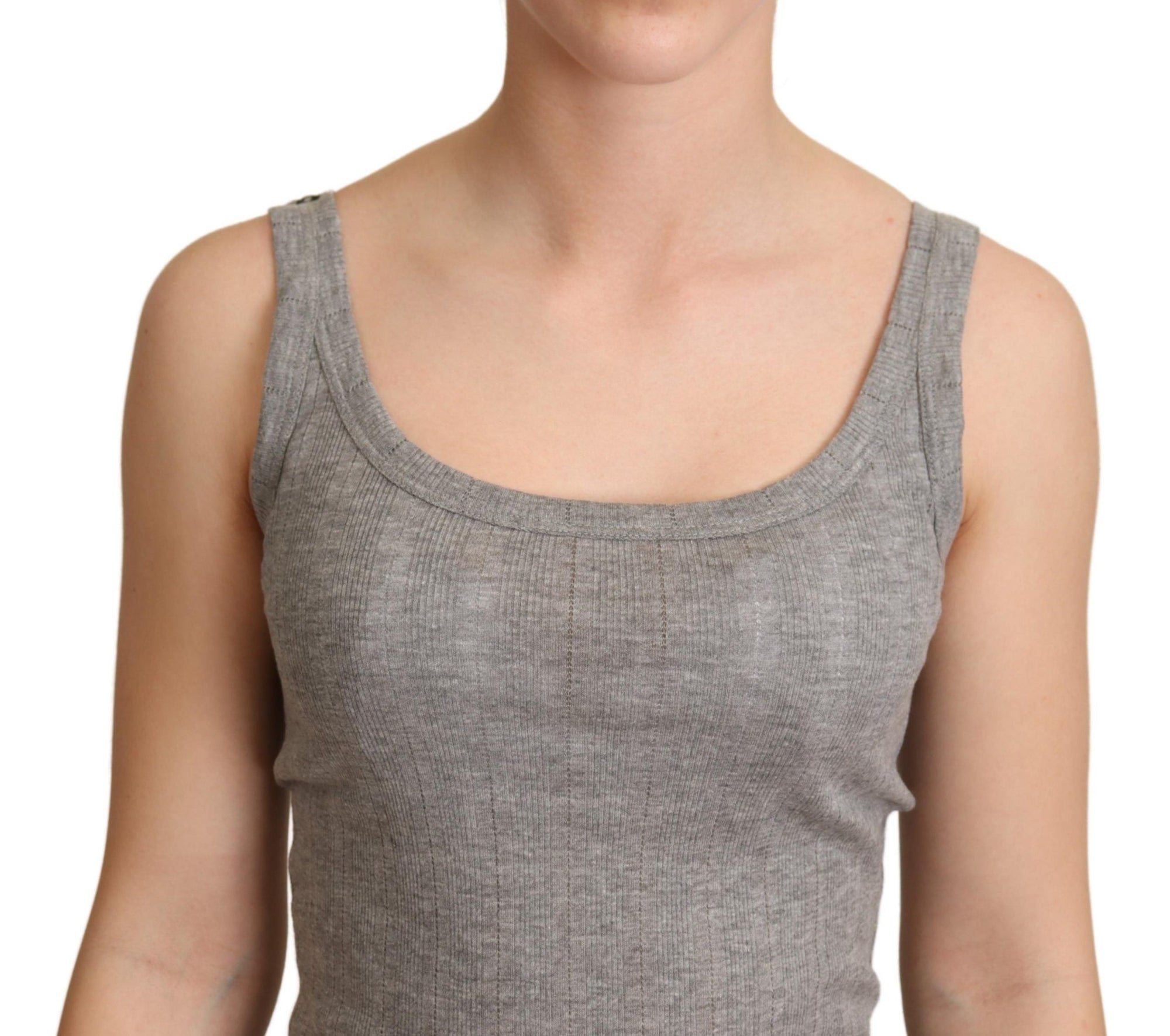 Dolce &amp; Gabbana Gray Cotton Modal Canotta Tank Top T-shirt