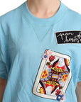 Dolce & Gabbana BLue Queen Of Hearts Card Sweater T-shirt
