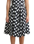 Dolce & Gabbana Black Polka Dotted Cotton A-Line Dress